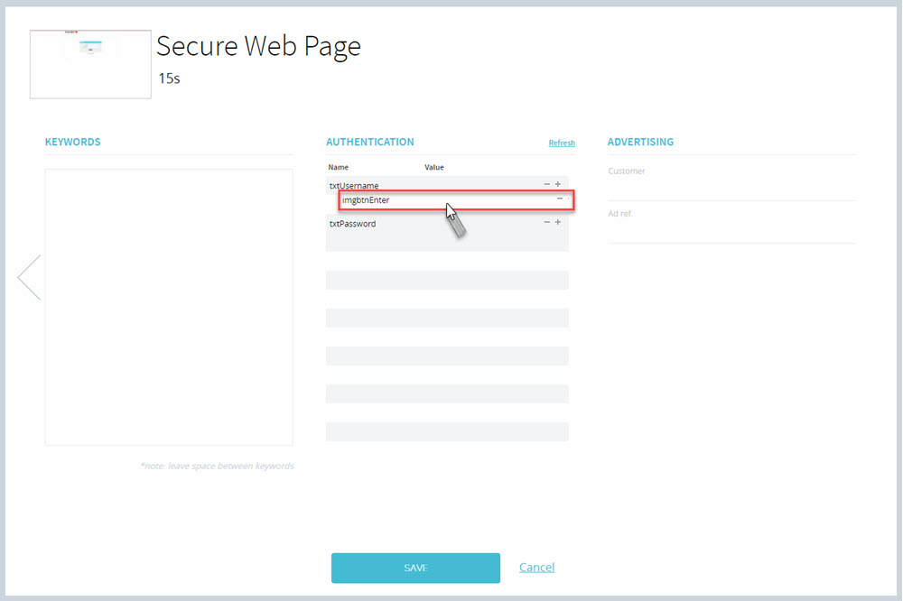 Secure Web Authentication Support